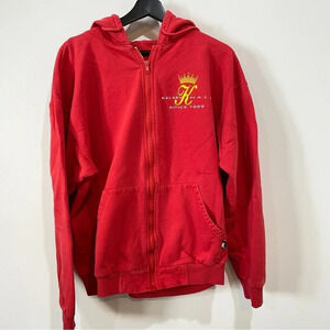 Vintage Lister Hall Kelsey University of Alberta Zip Up Hoodie Size L Red 🇨🇦